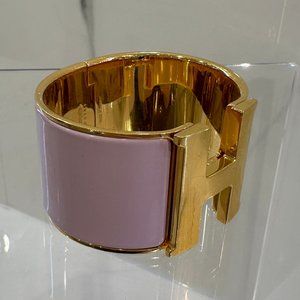 Hermes Clic Clac H Extra Large - Bracelet  PM - Light Pink (Rose Dragee) / GHW